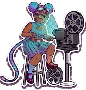 Pixie Reel threading film in the projection booth