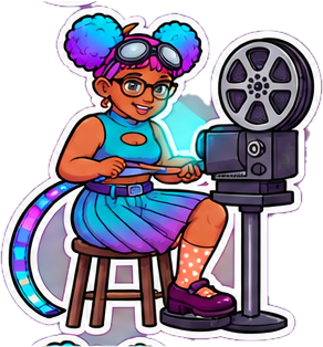 Pixie Reel threading film through the projector